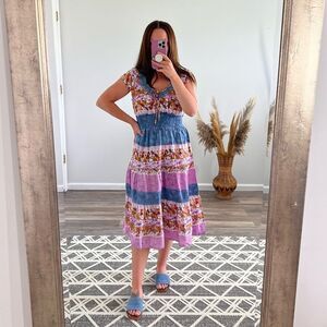 Nwt Boutique floral bohemian printed cottagecore‎ Midi dress
